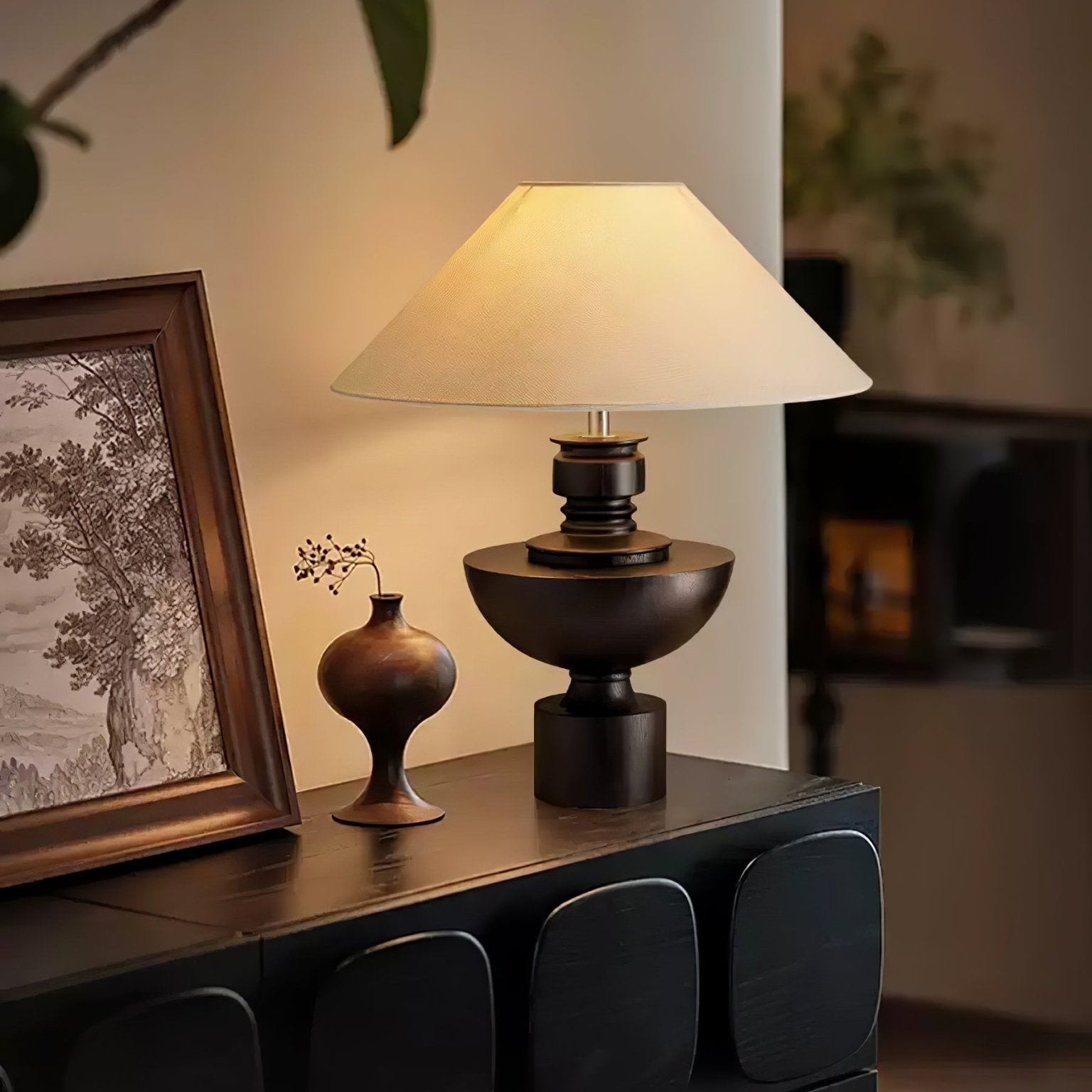 Helios | Elegant Handcrafted Wooden Table Lamp for Living Room 8