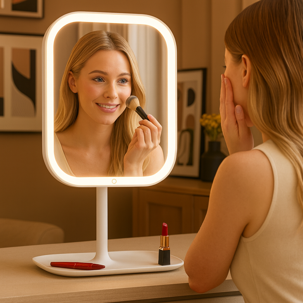 Aurea LED Vanity Mirror | Touch Control Makeup Mirror with 3 Color Light Settings
