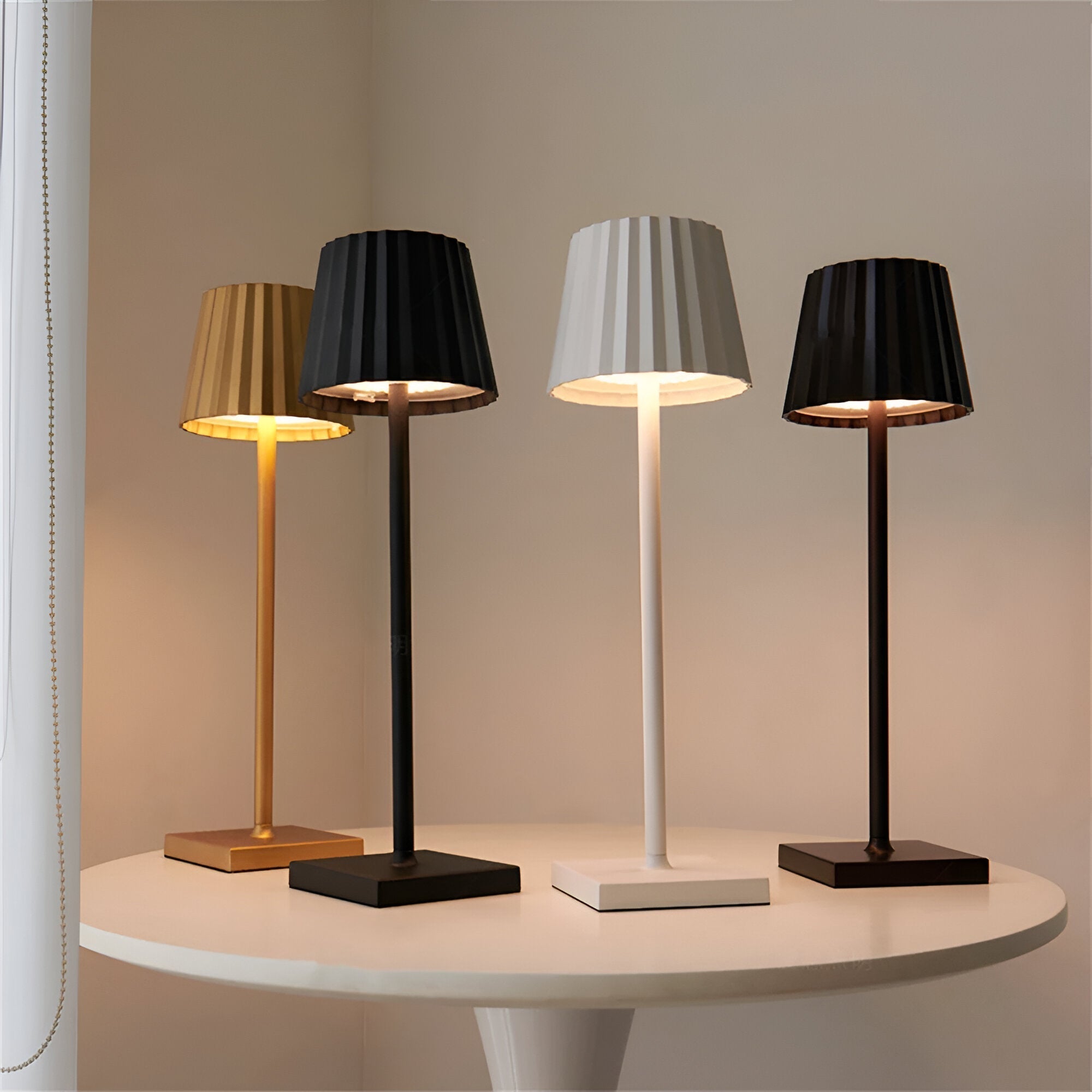 LaminaGlow | Elegant Cordless Rechargeable LED Table Lamp with Dimming Function 1