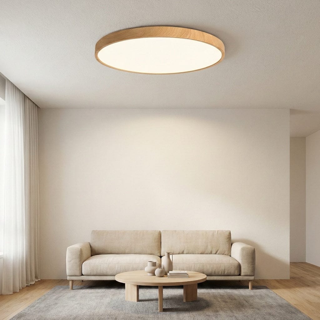LuminaraWood | Modern Ultra-Thin LED Flush Mount Ceiling Light Fixture 0