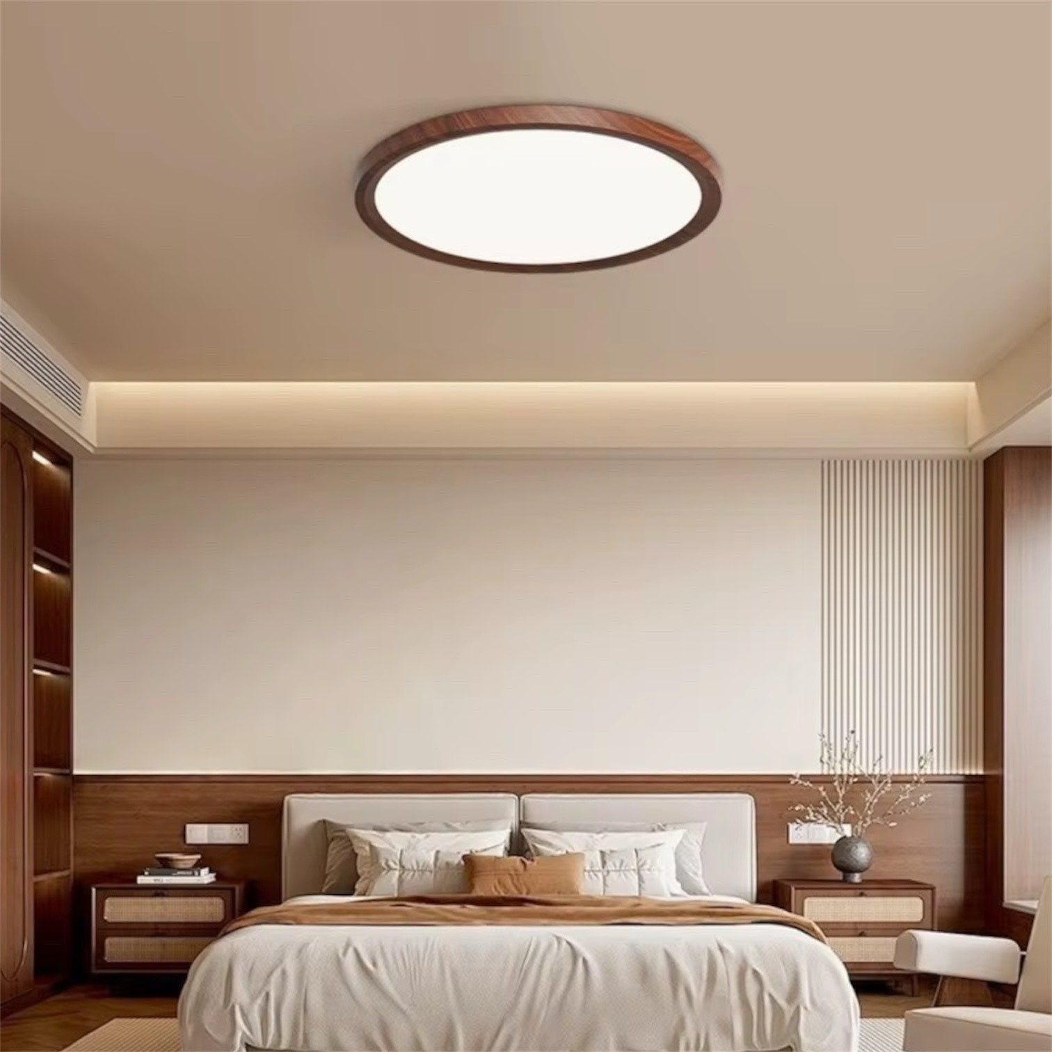 LuminaraWood | Modern Ultra-Thin LED Flush Mount Ceiling Light Fixture 5