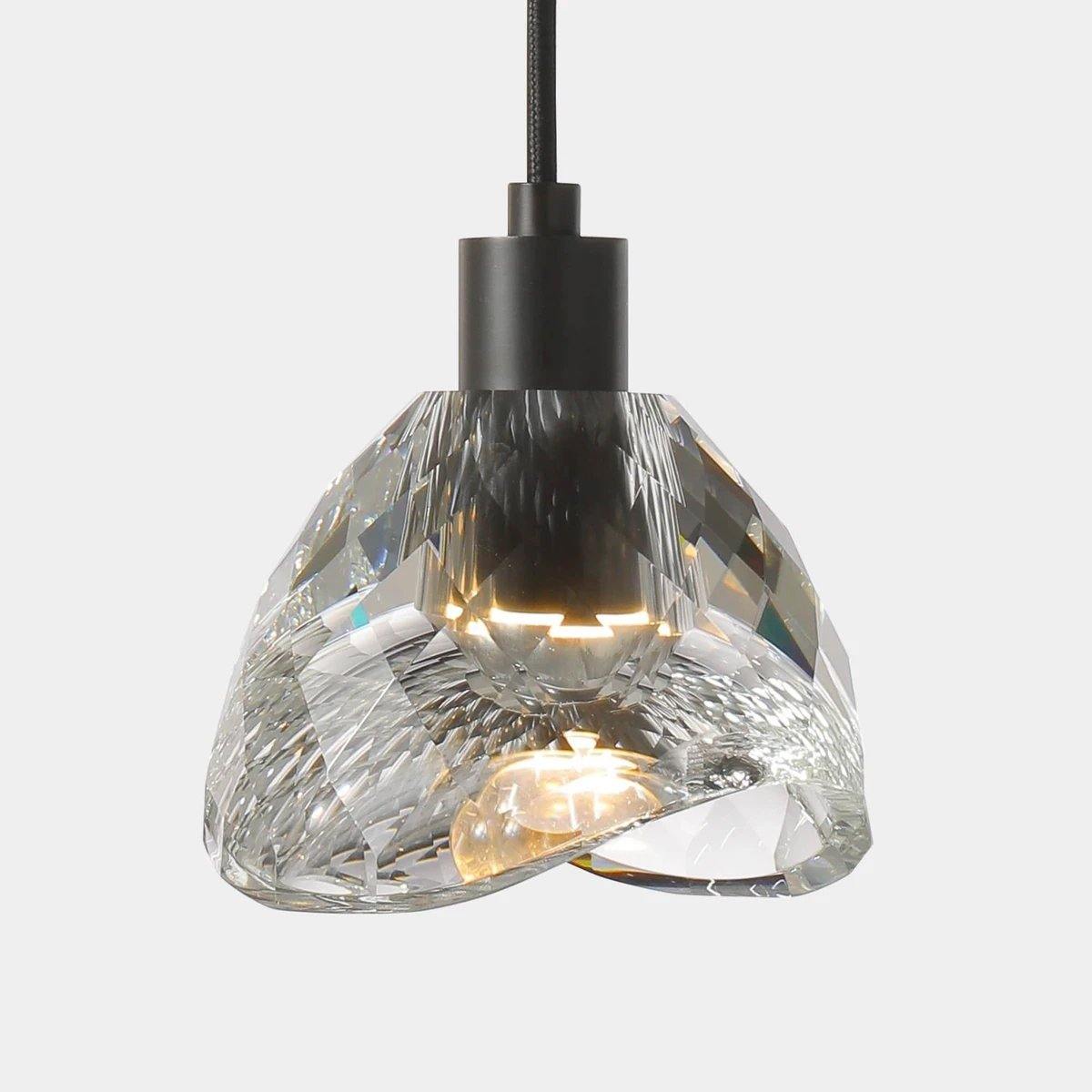Luminara | Elegant Black Glass Pendant Light with Brass Accents 1