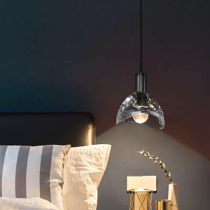 Luminara | Elegant Black Glass Pendant Light with Brass Accents 3