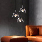 Luminara | Elegant Black Glass Pendant Light with Brass Accents 5