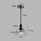 Luminara | Elegant Black Glass Pendant Light with Brass Accents 6