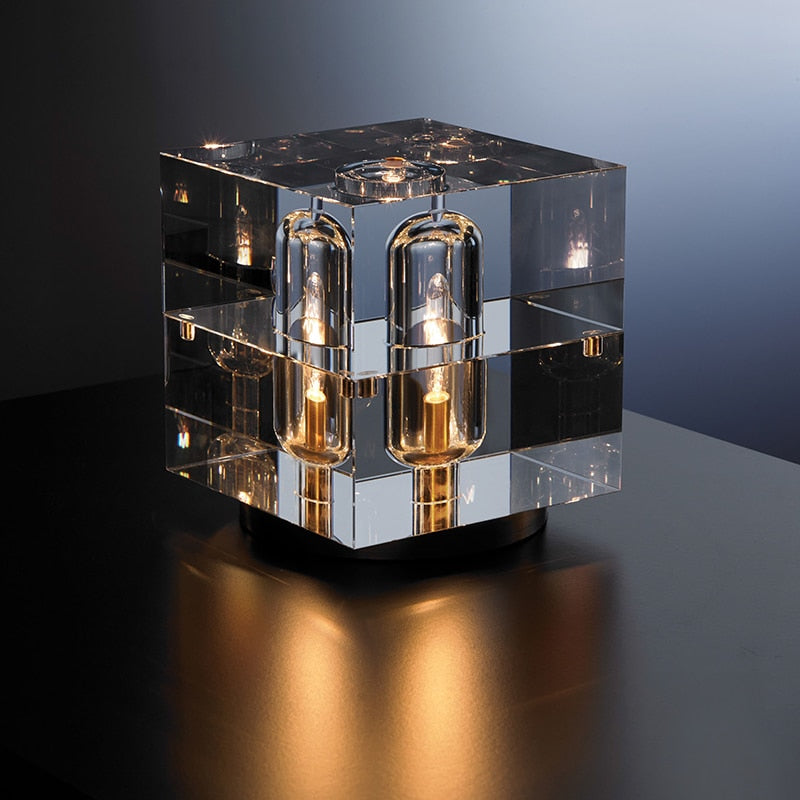 Luminara | Stylish Geometric Crystal Table Lamp for Bedroom or Living Room 1