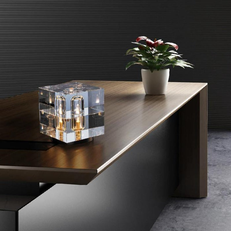 Luminara | Stylish Geometric Crystal Table Lamp for Bedroom or Living Room 3