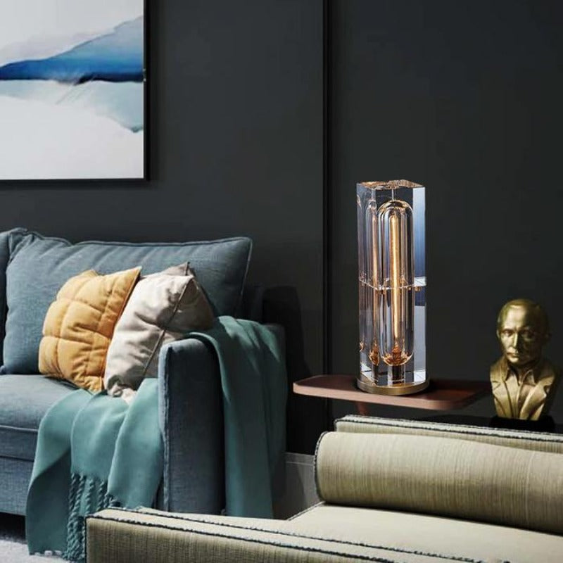 Luminara | Stylish Geometric Crystal Table Lamp for Bedroom or Living Room 4