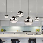LunaraGlass | Elegant Silver and Clear Glass Pendant Light Fixture 0
