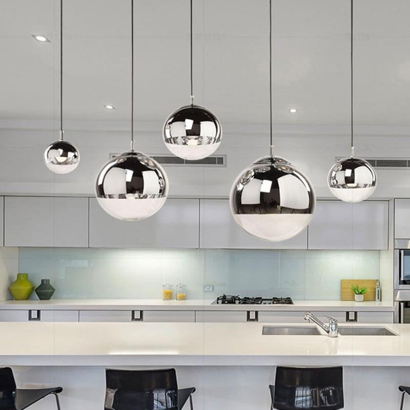 LunaraGlass | Elegant Silver and Clear Glass Pendant Light Fixture 0