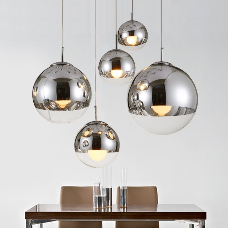 LunaraGlass | Elegant Silver and Clear Glass Pendant Light Fixture 3