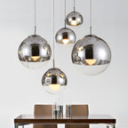 LunaraGlass | Elegant Silver and Clear Glass Pendant Light Fixture 3