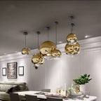 LunaraGlass | Elegant Silver and Clear Glass Pendant Light Fixture 4