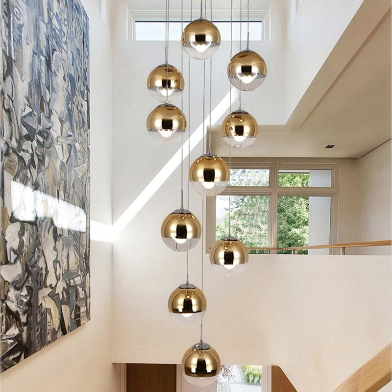 LunaraGlass | Elegant Silver and Clear Glass Pendant Light Fixture 7