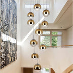 LunaraGlass | Elegant Silver and Clear Glass Pendant Light Fixture 7