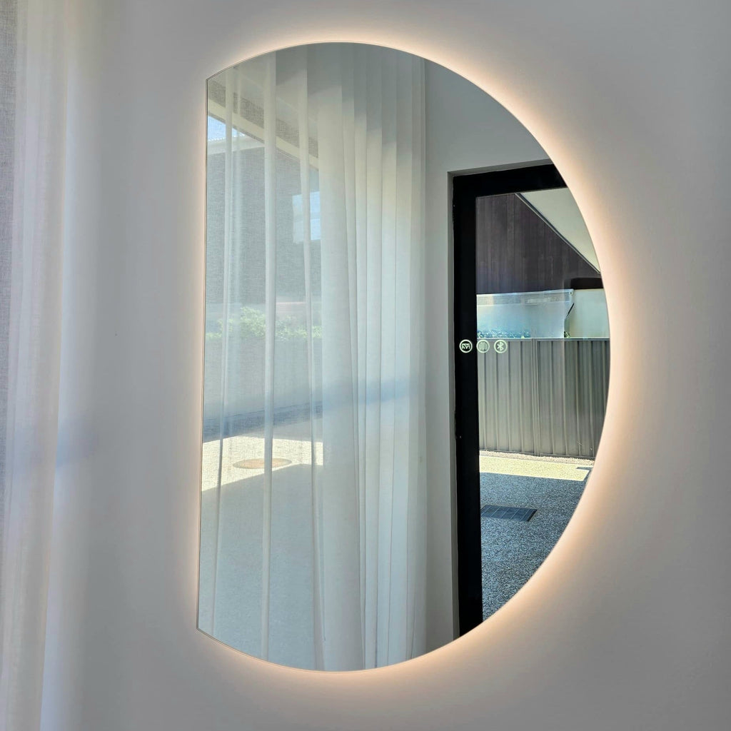 Lunaria | Stylish Organic Half Moon Smart LED Bathroom Mirror 2