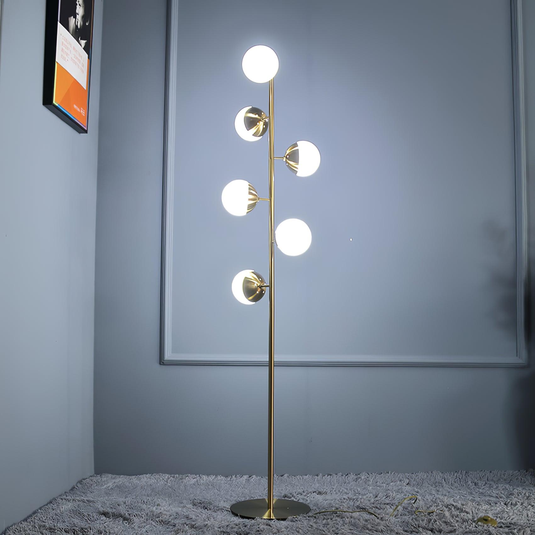 LustreGlobe | Elegant Gold Modern Floor Lamp for Living Room Decor 3