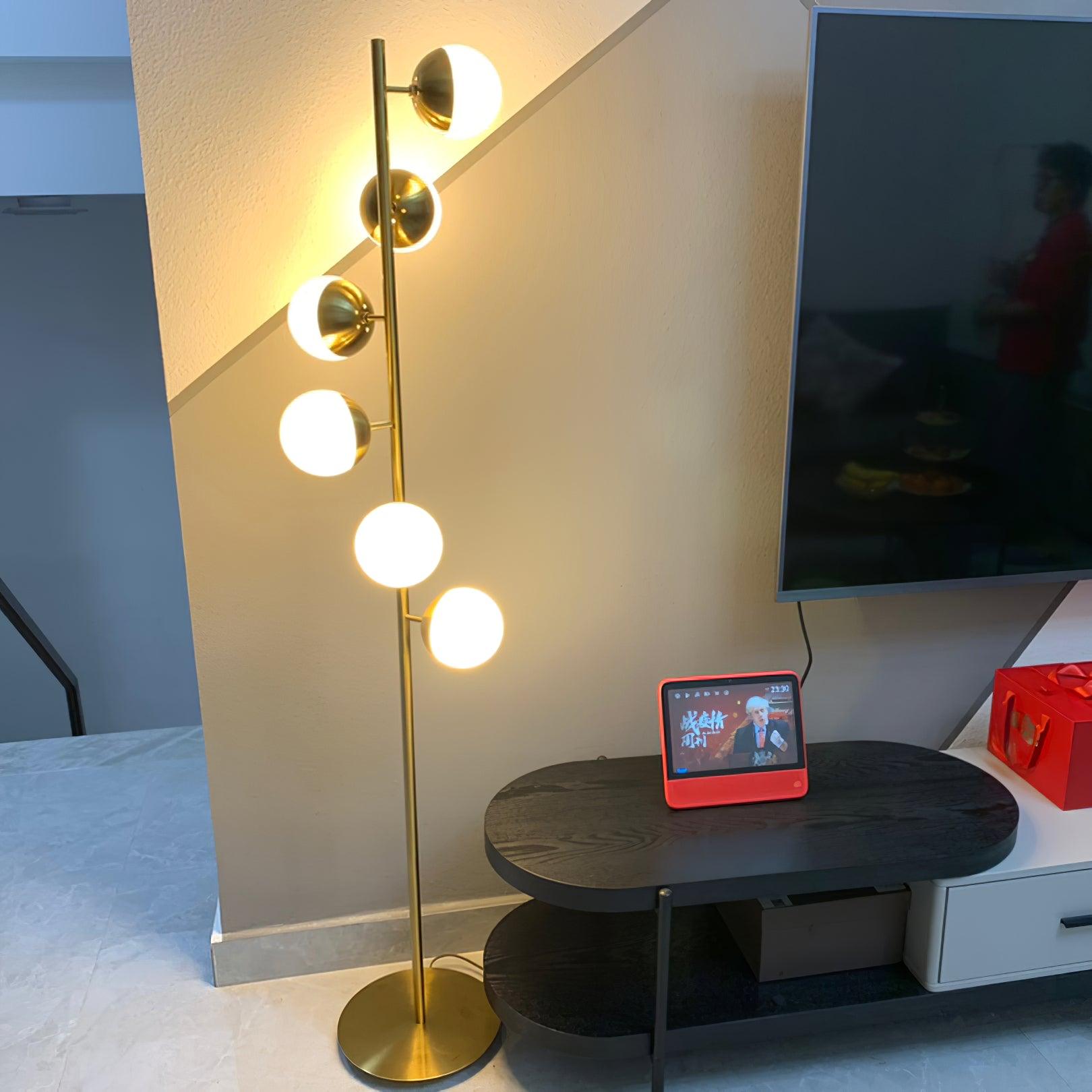 LustreGlobe | Elegant Gold Modern Floor Lamp for Living Room Decor 7