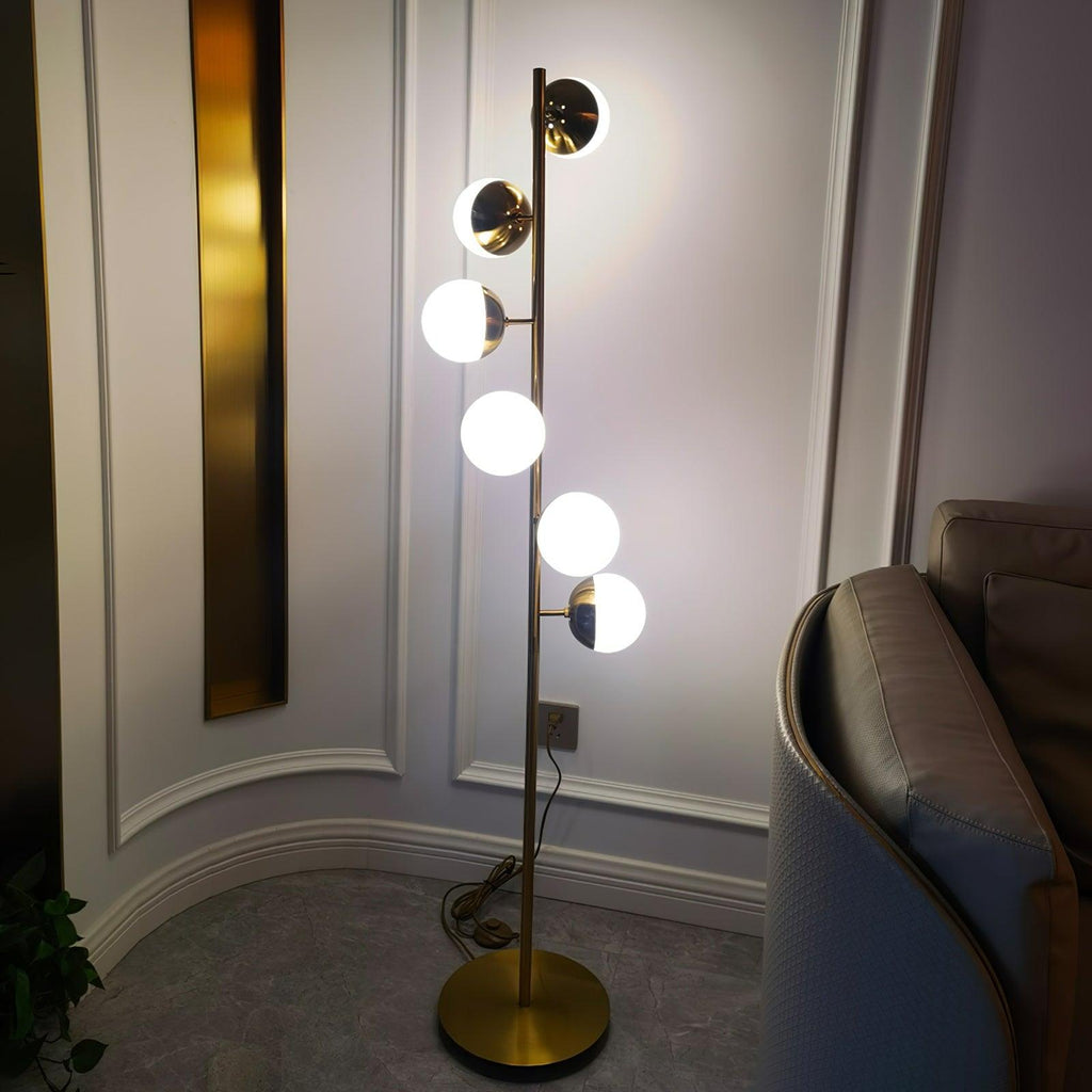 LustreGlobe | Elegant Gold Modern Floor Lamp for Living Room Decor 9