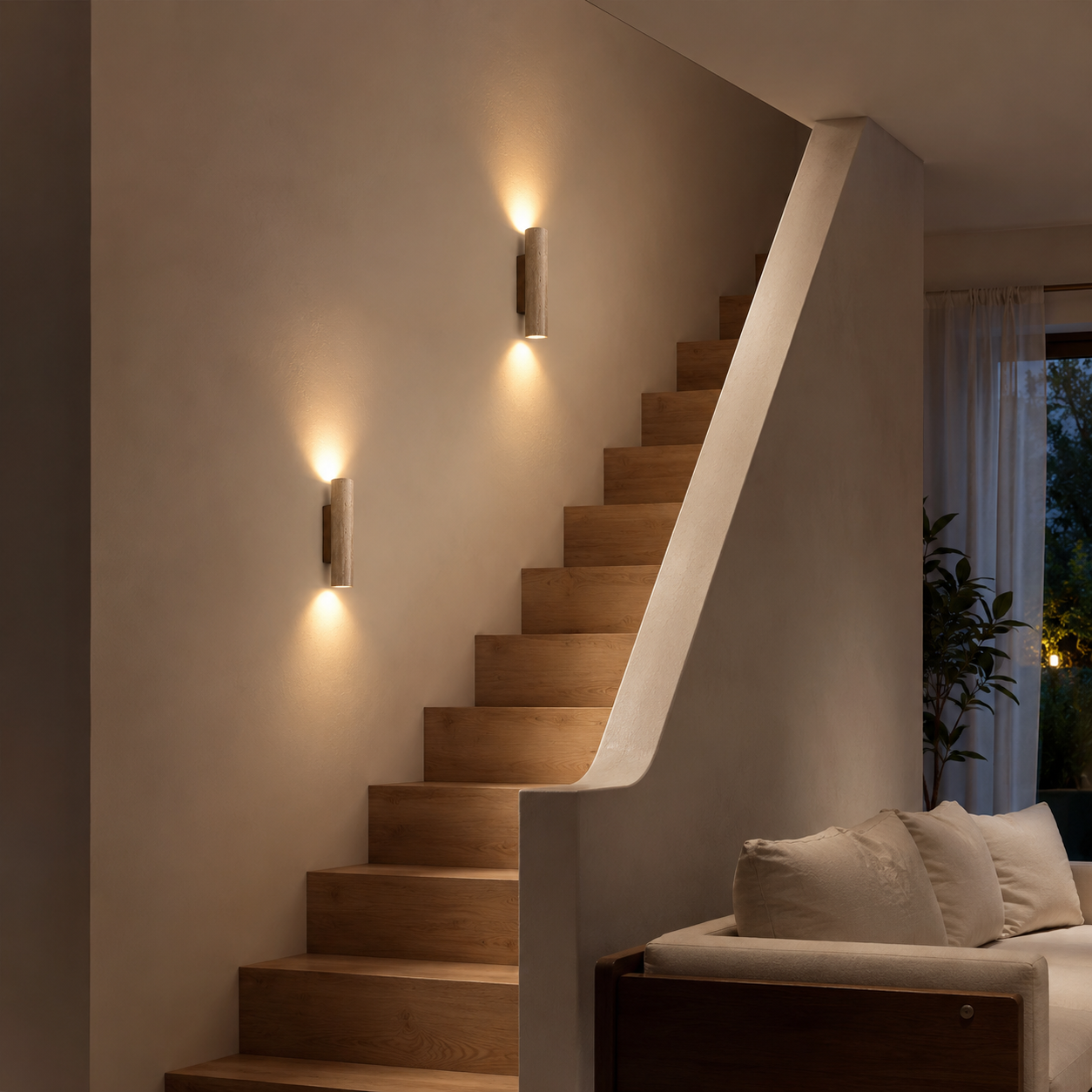 Marble Wall Light | Natural Travertine Design, Elegant LED Sconce