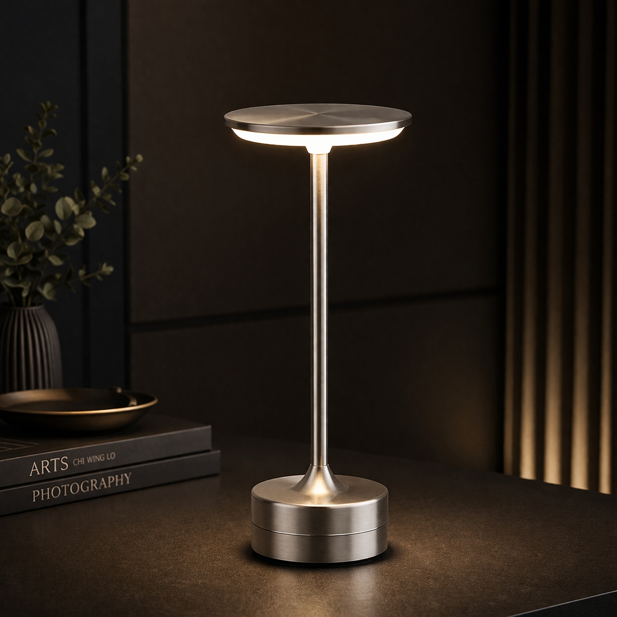 Touch Sensor LED Table Lamp – USB Rechargeable Cordless Bedside Lamp with Dimmable Colors for Bedroom and Reading