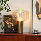 Mushroom Glow | Elegant Nostalgic Table Lamp with Gold Base 2