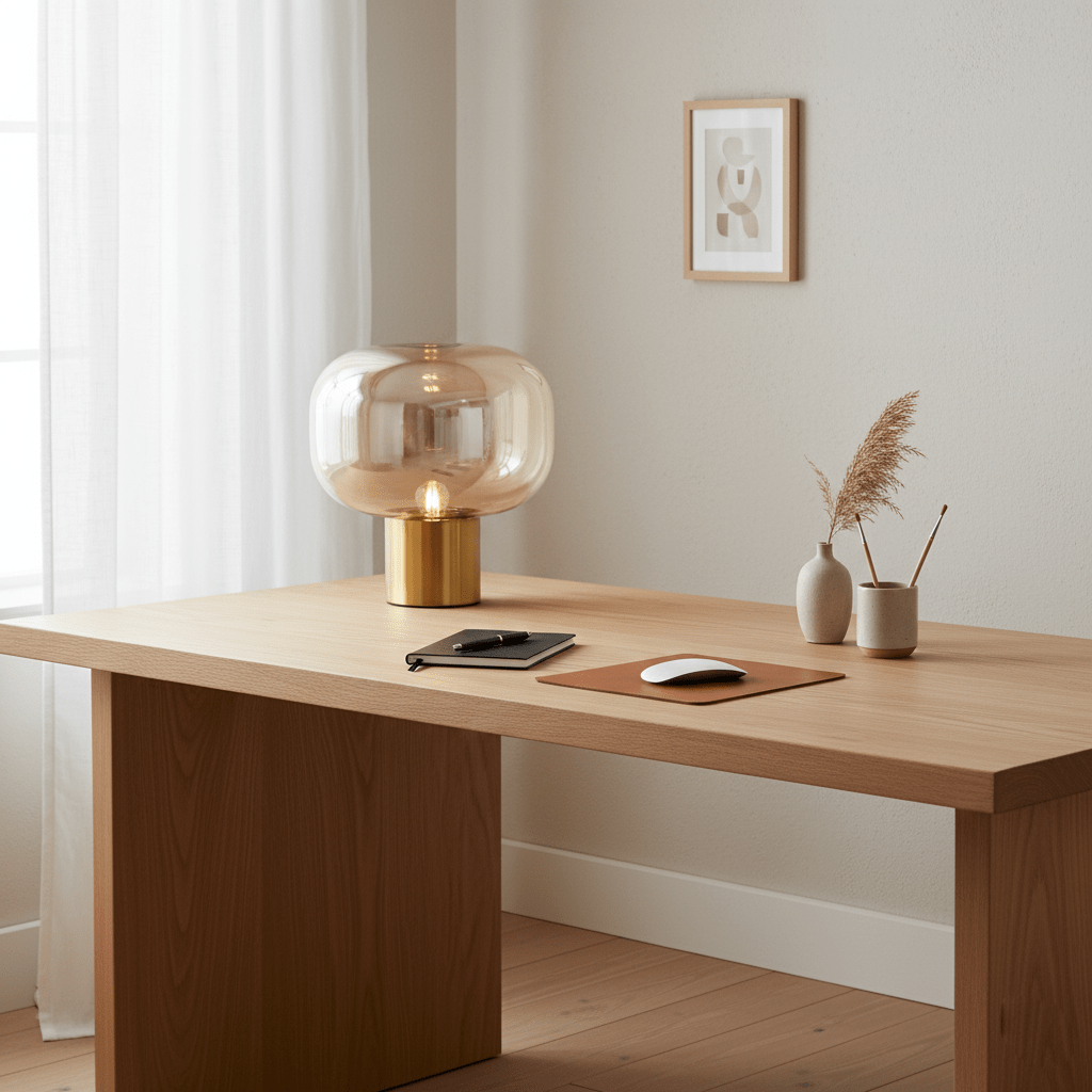Mushroom Glow | Elegant Nostalgic Table Lamp with Gold Base 3