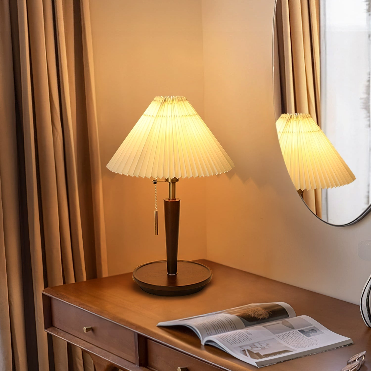 Polina | Elegant Minimalist Linen Table Lamp for Bedroom or Living Room 4