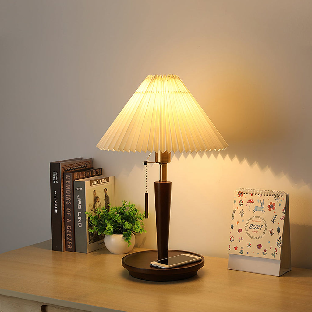 Polina | Elegant Minimalist Linen Table Lamp for Bedroom or Living Room 6