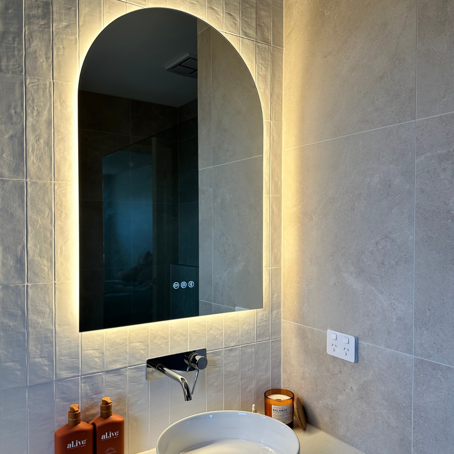 Positano Arch | Stylish Compact LED Bathroom Mirror with Lights 6