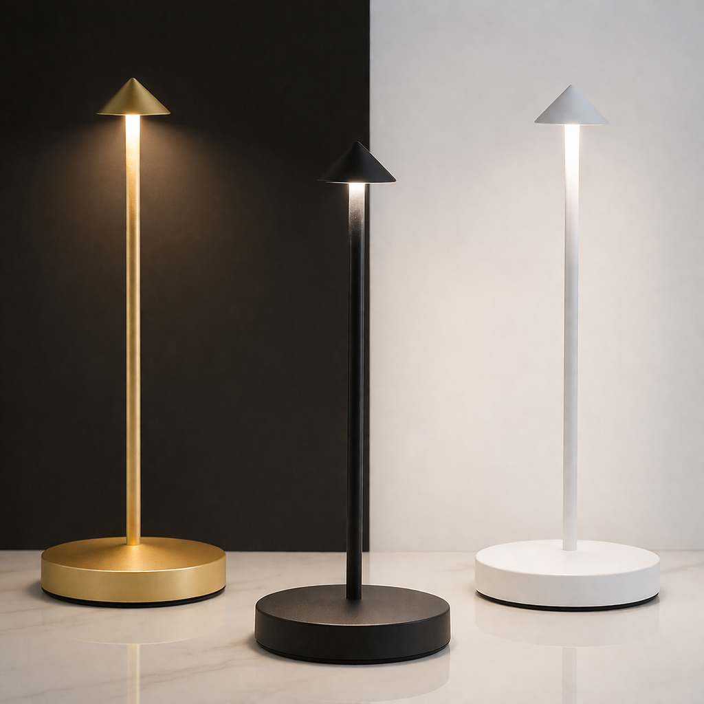 Rechargeable Cordless Table Lamp with Touch Control and Adjustable Brightness for Living Room and Dining Spaces