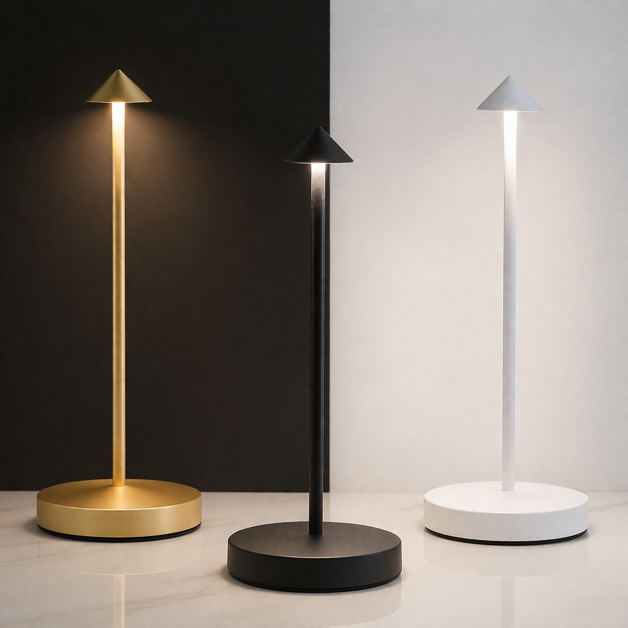 Rechargeable Cordless Table Lamp with Touch Control and Adjustable Brightness for Living Room and Dining Spaces