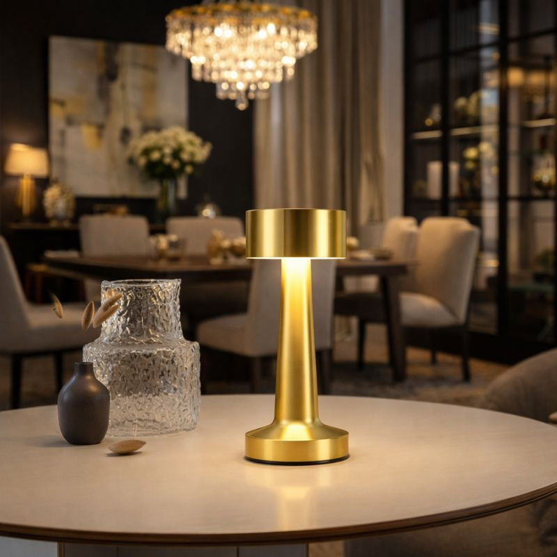 Retro Touch Lamp | Metal Table Lamp, Adjustable Brightness, Cordless Battery Design