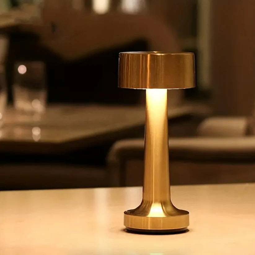Retro Touch Lamp | Metal Table Lamp, Adjustable Brightness, Cordless Battery Design