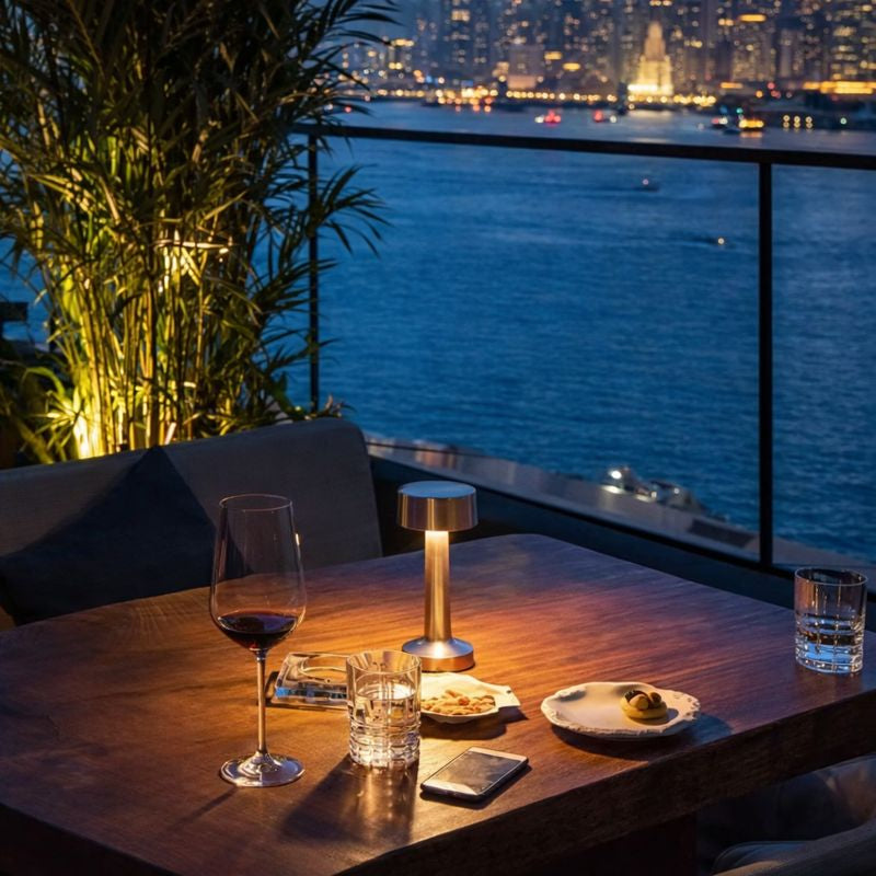 Velo Retro Touch Lamp | Metal Table Lamp, Adjustable Brightness, Cordless Battery Design