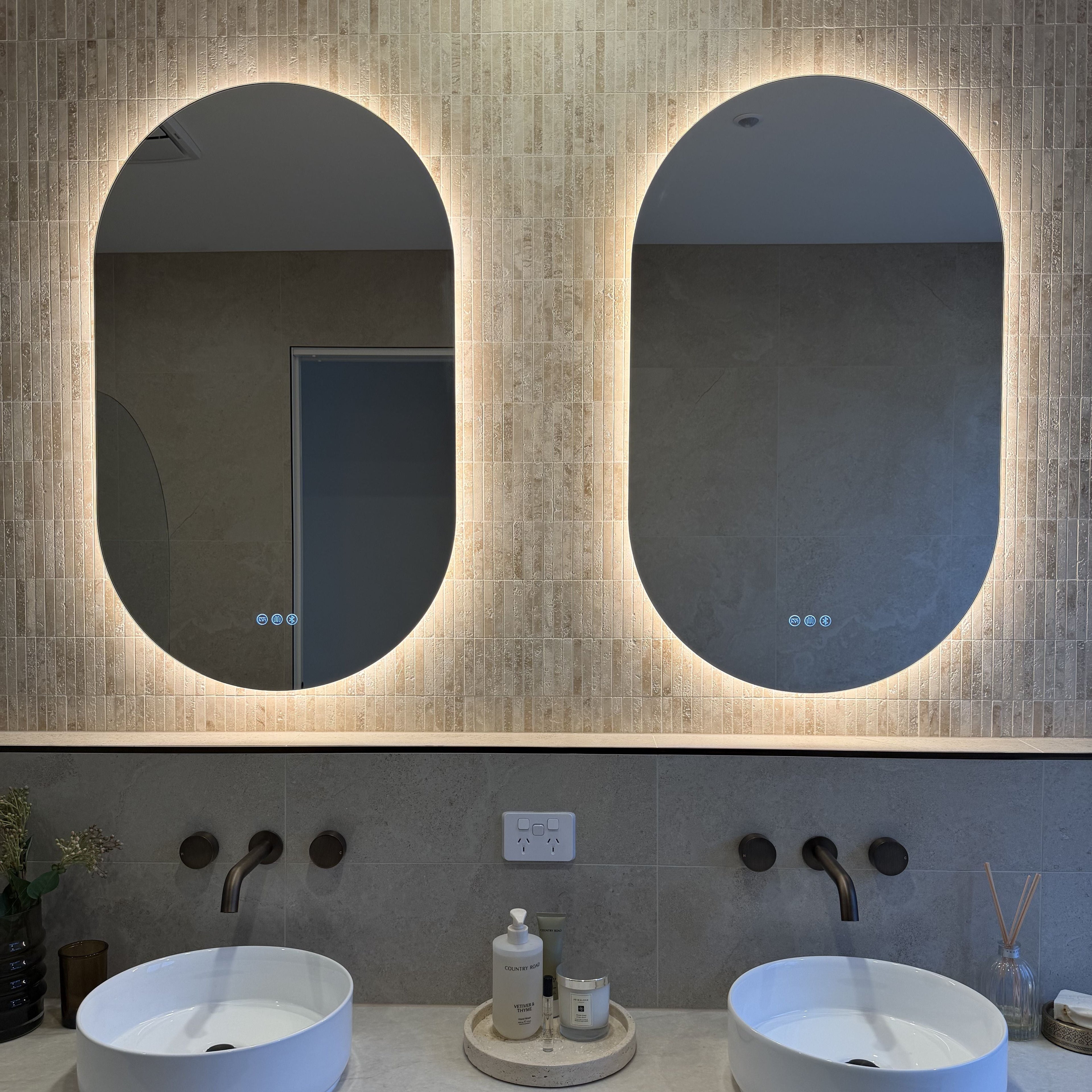 Riviera Oval | Elegant Smart LED Bathroom Mirror with Bluetooth Audio 1