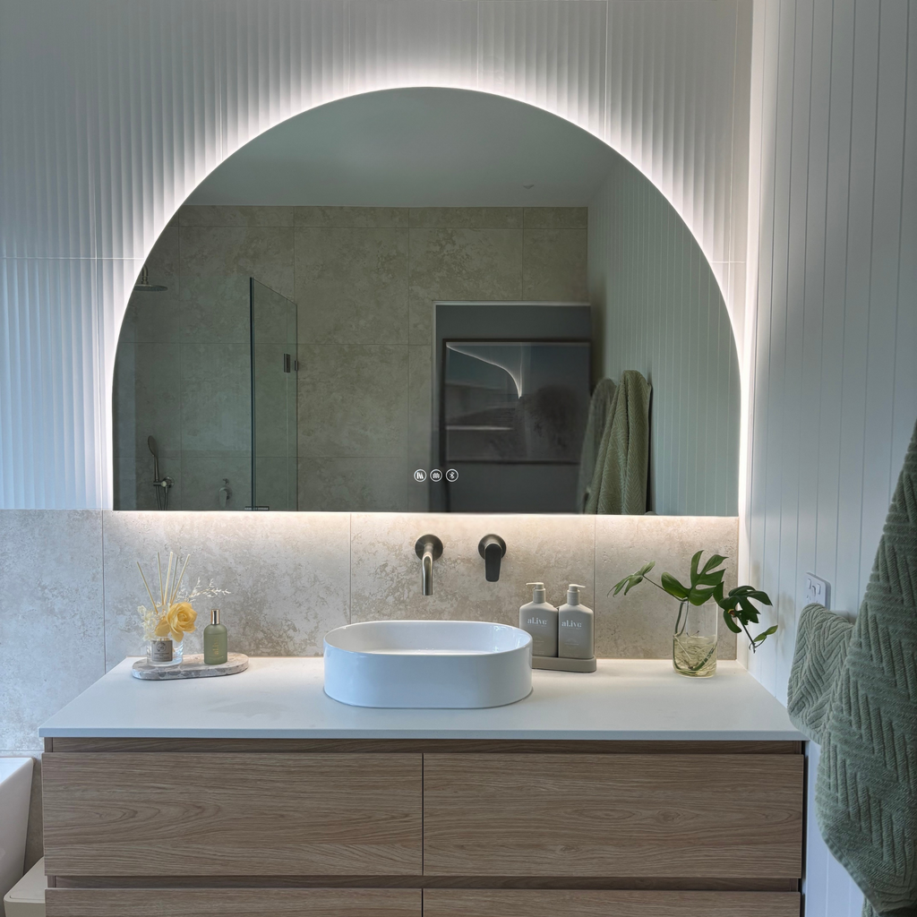 Santander Arch | Elegant LED Bathroom Mirror with Bluetooth Features 3