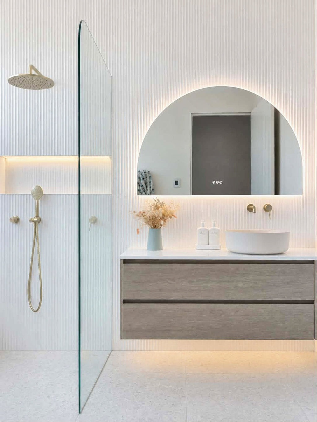 Santander Arch | Elegant LED Bathroom Mirror with Bluetooth Features 5