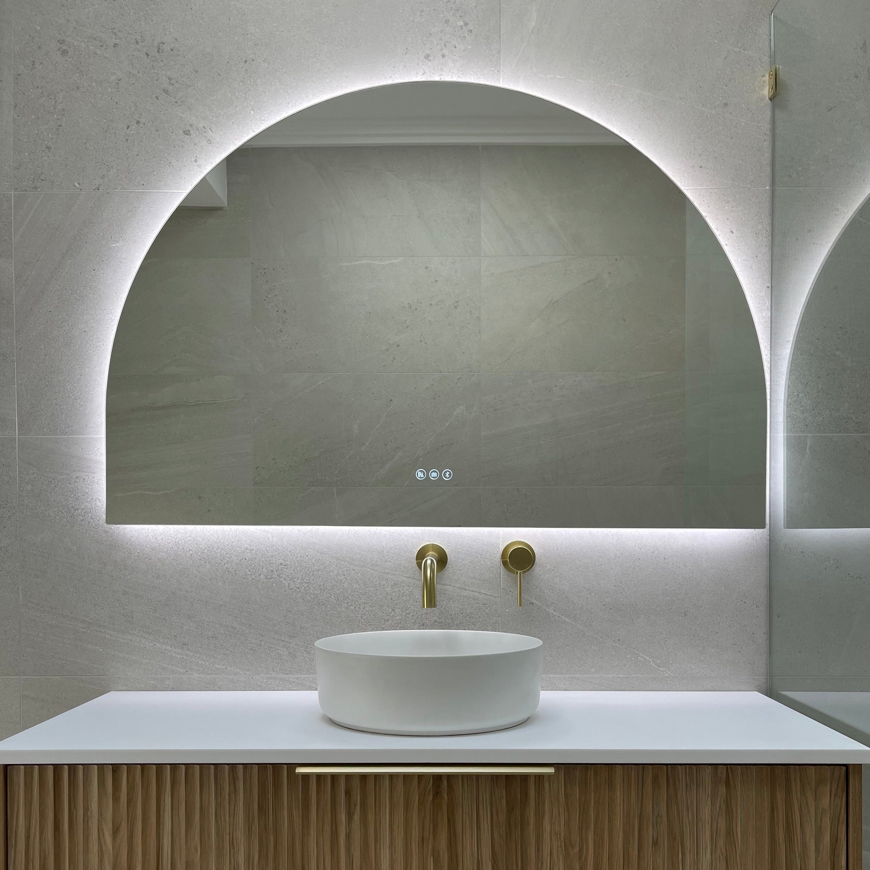 Santander Arch | Elegant LED Bathroom Mirror with Bluetooth Features 7