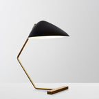 Sculptural Metal Shade | Elegant Modern Mid-Century Table Lamp for Living Room 0