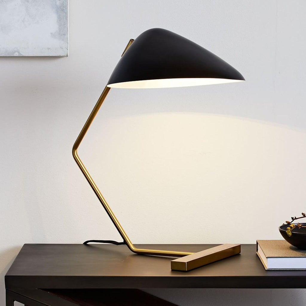 Sculptural Metal Shade | Elegant Modern Mid-Century Table Lamp for Living Room 2