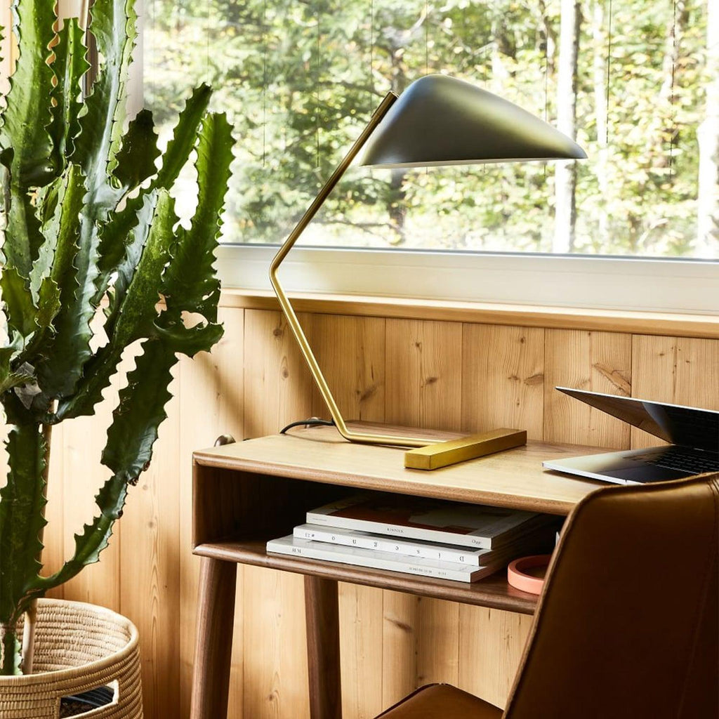 Sculptural Metal Shade | Elegant Modern Mid-Century Table Lamp for Living Room 3