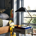 Sculptural Metal Shade | Elegant Modern Mid-Century Table Lamp for Living Room 5