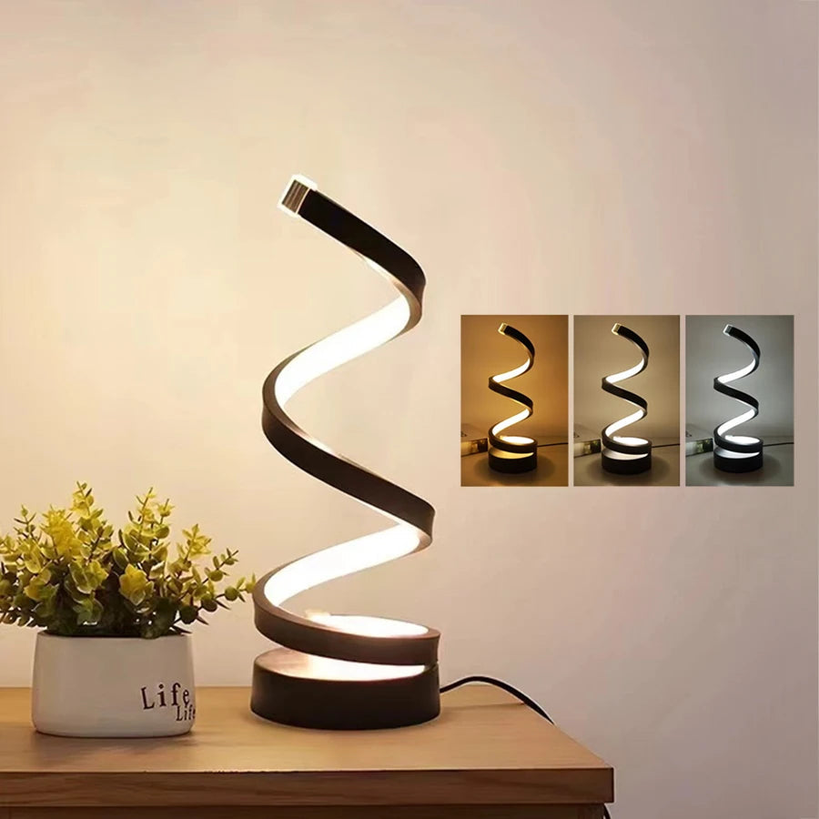Spirale Moderne | Stylish Dimmable USB Spiral Table Lamp for Bedroom 1
