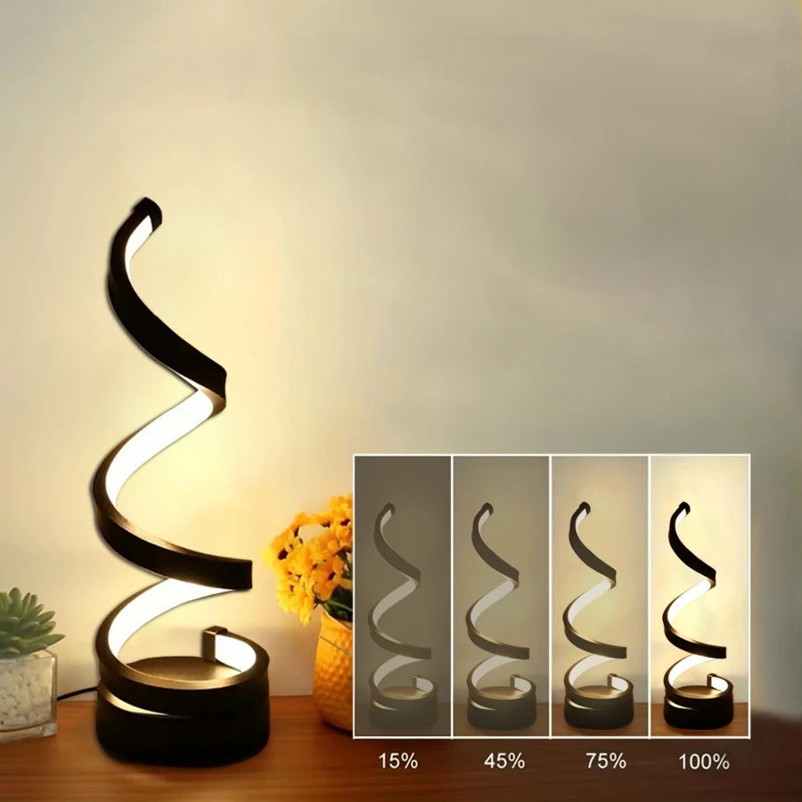 Spirale Moderne | Stylish Dimmable USB Spiral Table Lamp for Bedroom 3