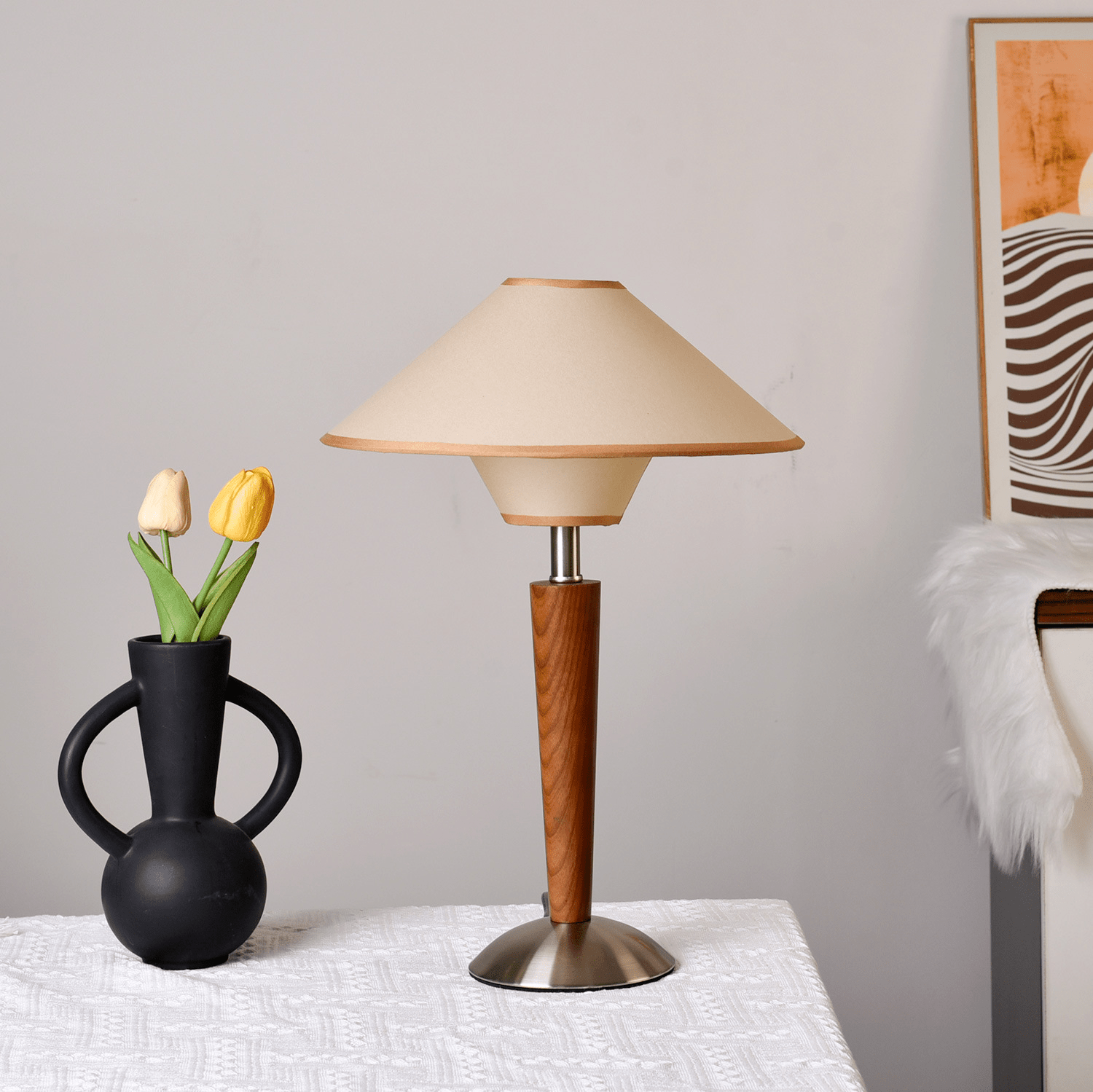 Talonwood | Elegant Modern Wooden Table Lamp for Bedside or Living Room 0