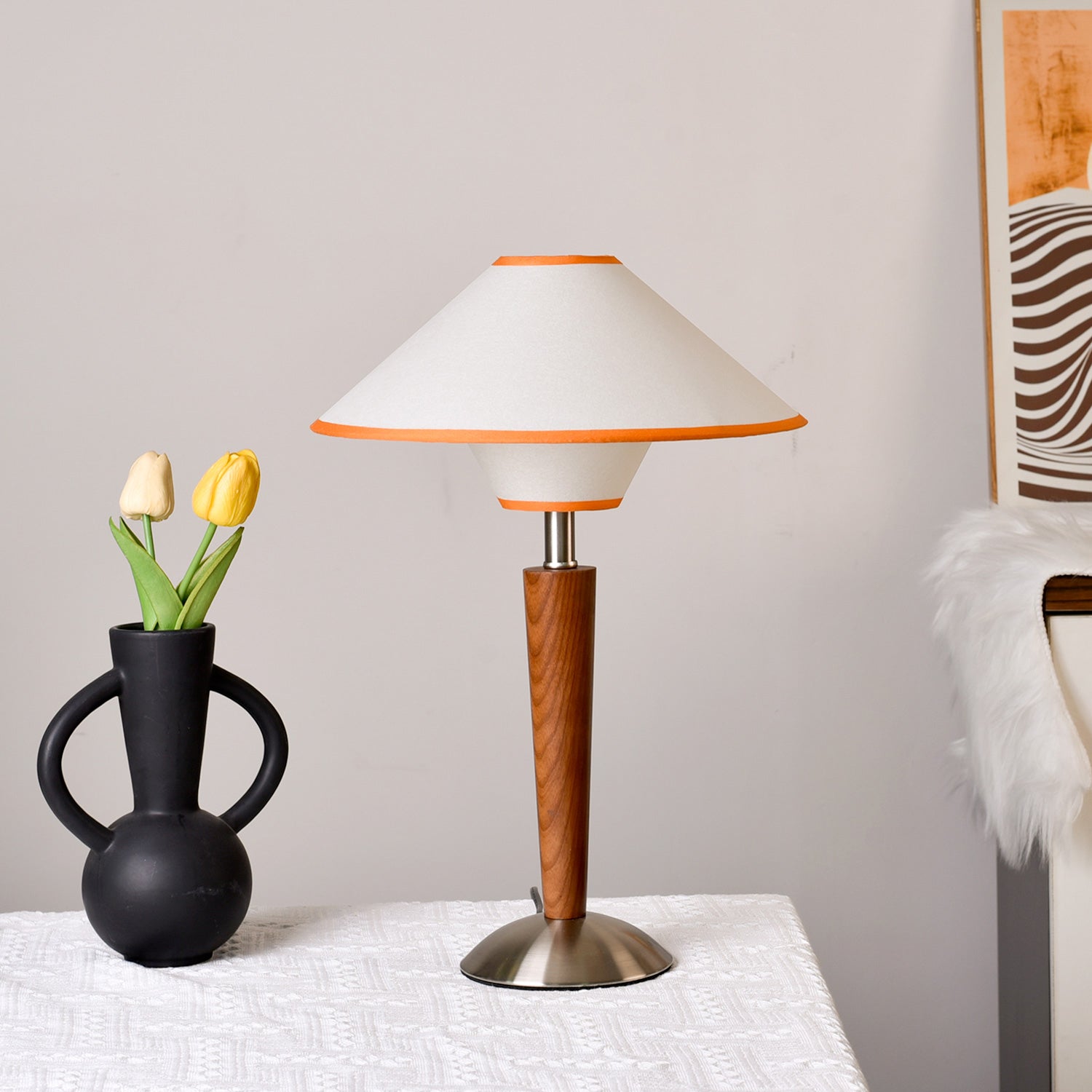 Talonwood | Elegant Modern Wooden Table Lamp for Bedside or Living Room 10