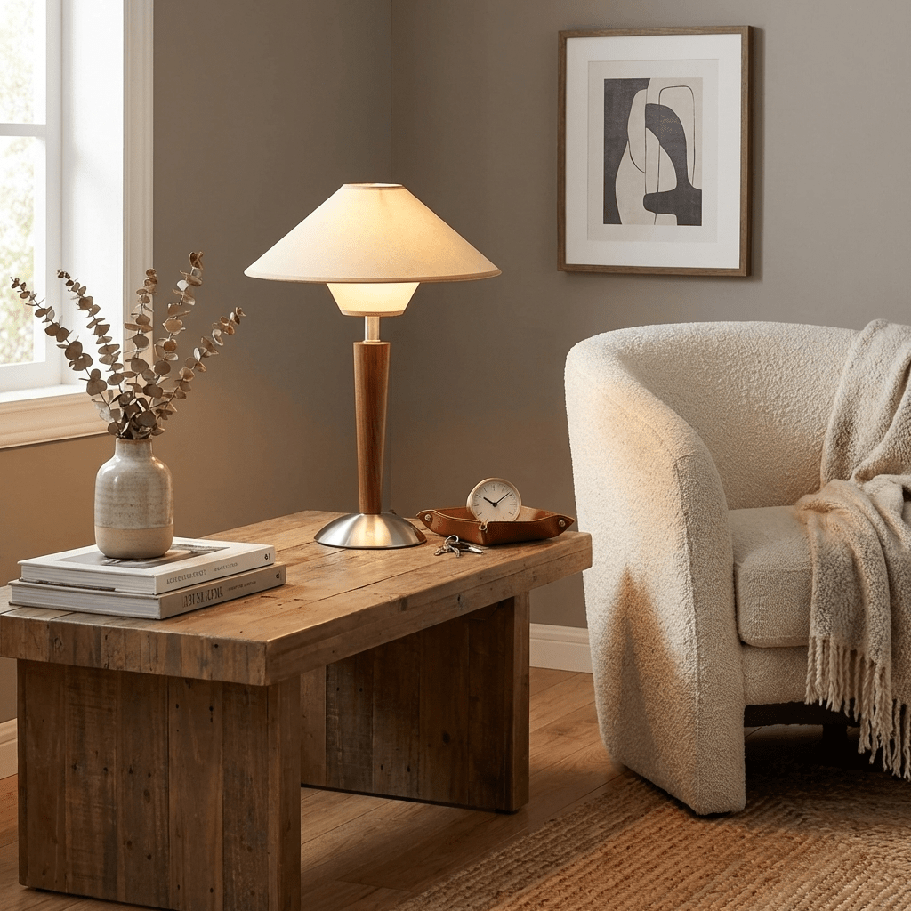 Talonwood | Elegant Modern Wooden Table Lamp for Bedside or Living Room 3