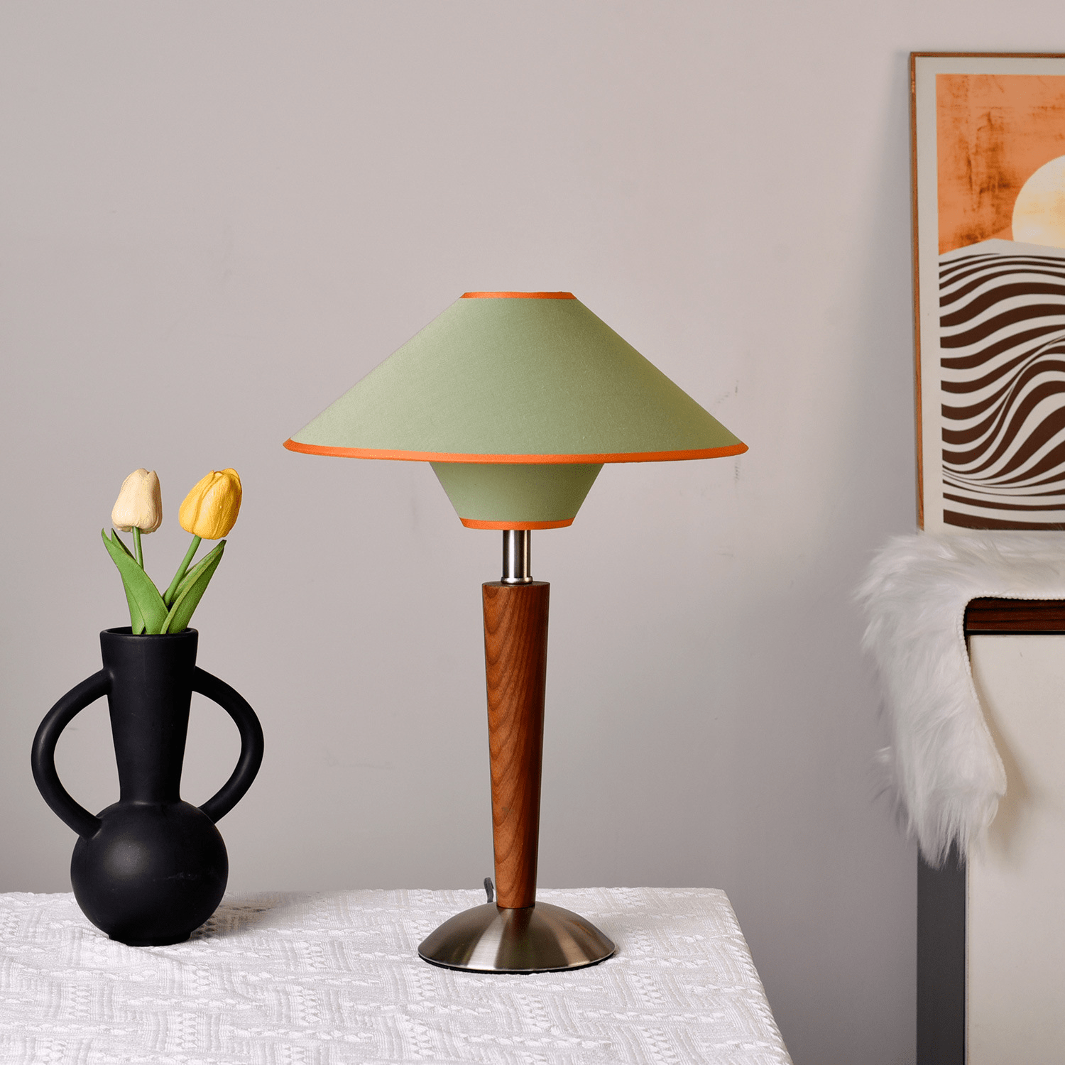 Talonwood | Elegant Modern Wooden Table Lamp for Bedside or Living Room 9