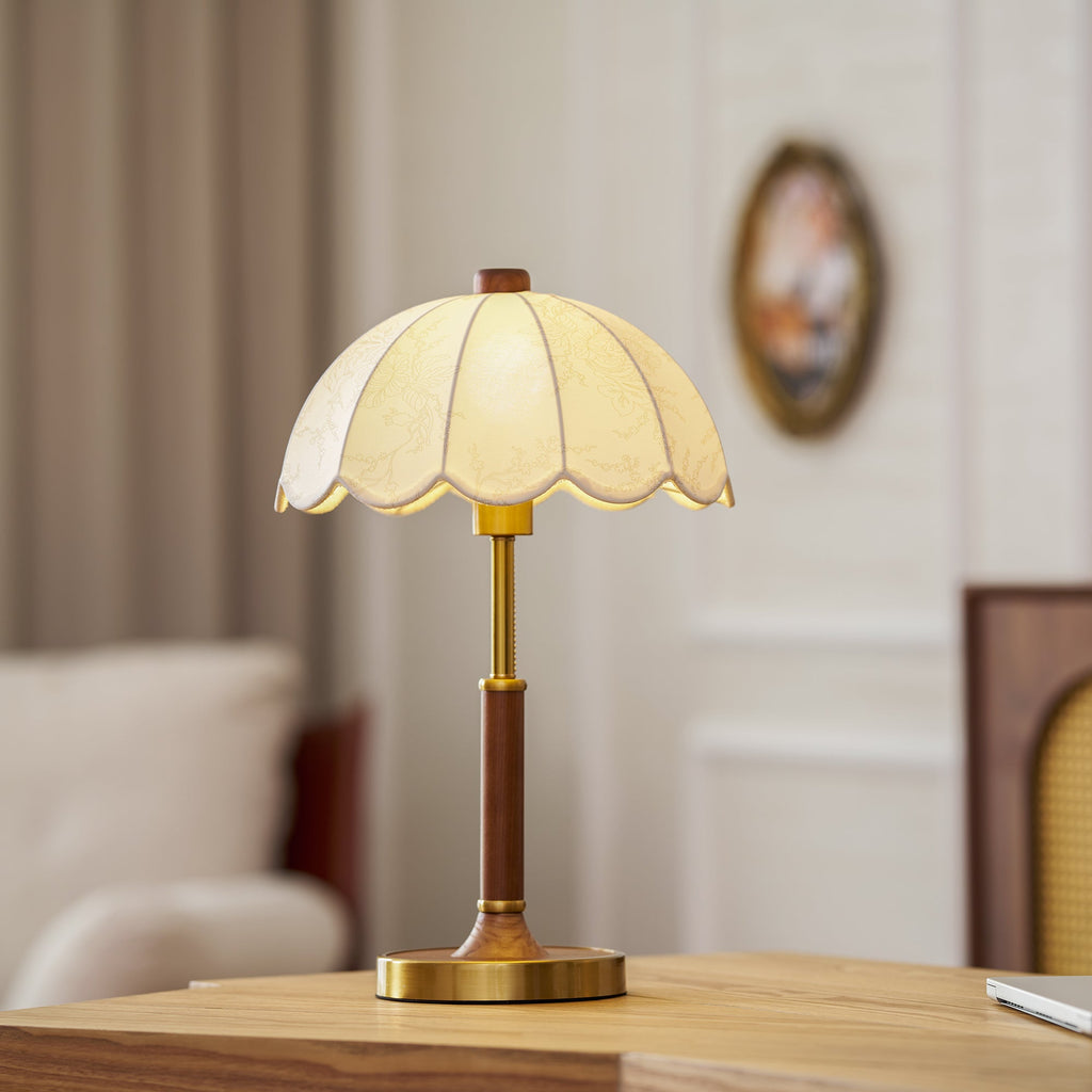 Vakkerlight Belle | Elegant Wooden Table Lamp with Fabric Shade for Living Room 1